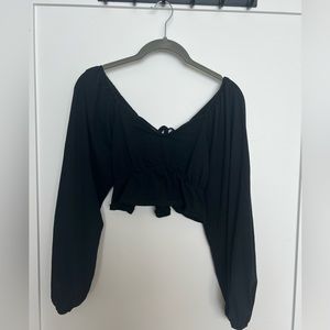 Altar’d state XS black cropped long sleeve